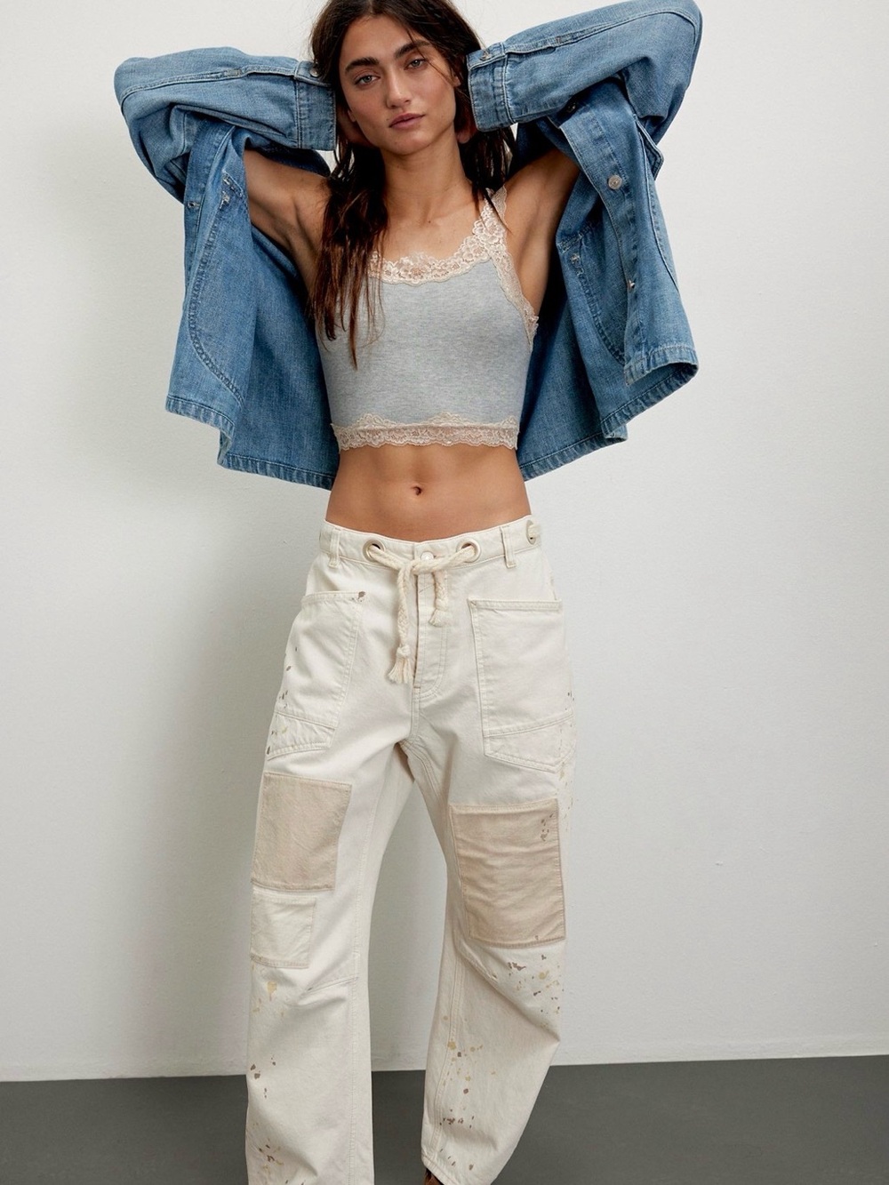 We The Free - Women's Moxie Low Slung Pull On Barrel Jeans - Off White